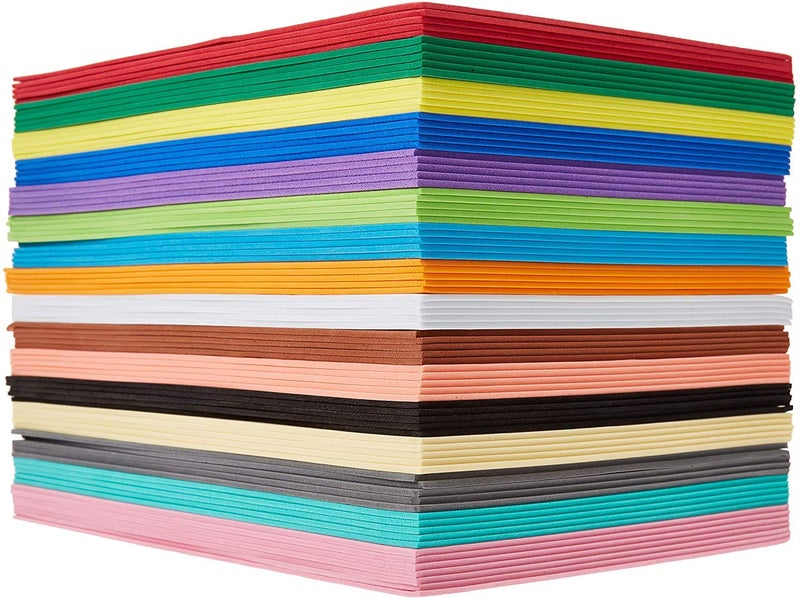 Ader Products 80 Pack EVA Foam Handicraft Sheets (6 x 9 Inches) Colorful Crafting Sponge Paper for Classroom Art and Craft DIY Projects | Thick and Soft Paper 16 Colors - Image 1